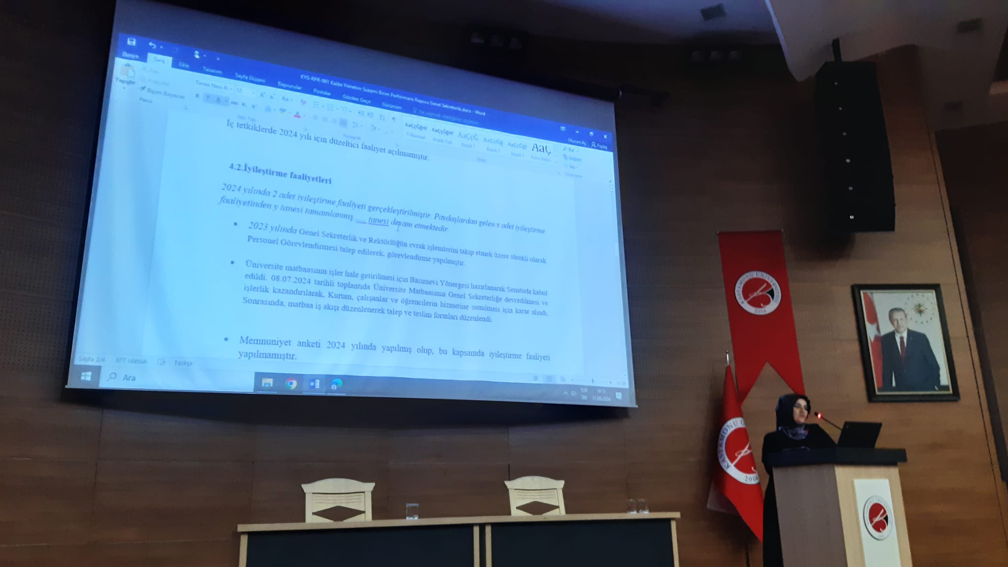 Yönetimin Gözden Geçirme Toplantısı 17/9/2024 tarihinde gerçekleştirildi